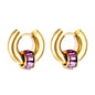 Wholesale 18K Gold Colorful Zirconia Hoop Earrings Fashionable Accessory