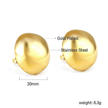 Wholesale 18K Gold Round Stud Earrings Simple Elegance