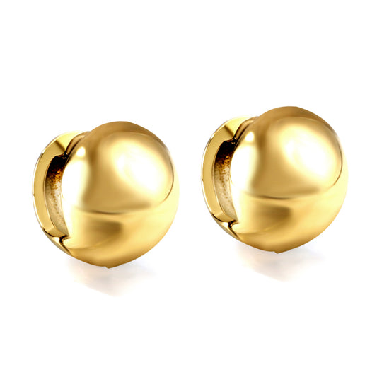 Wholesale Smooth Round Gold Stud Earrings for Fashion Suppliers Classic Style