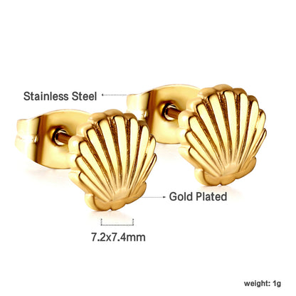 Wholesale 18K Gold Shell Studs Classic Design
