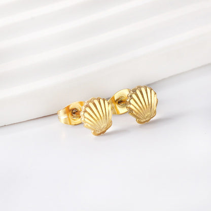 Wholesale 18K Gold Shell Studs Classic Design