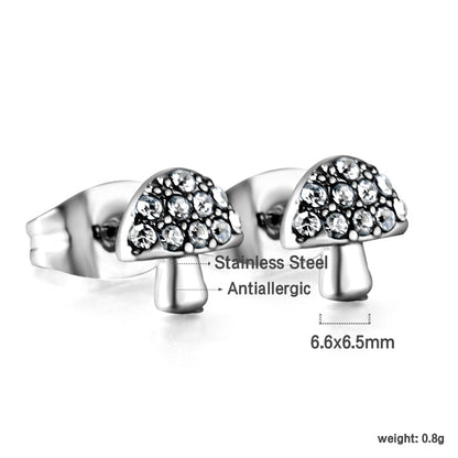 Bulk 18K Gold Diamond Mushroom Earrings Enchanted Design