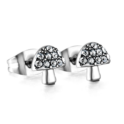 Bulk 18K Gold Diamond Mushroom Earrings Enchanted Design