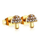 Bulk 18K Gold Diamond Mushroom Earrings Enchanted Design