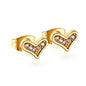 Wholesale Stainless Steel Crooked Heart Cut Earrings