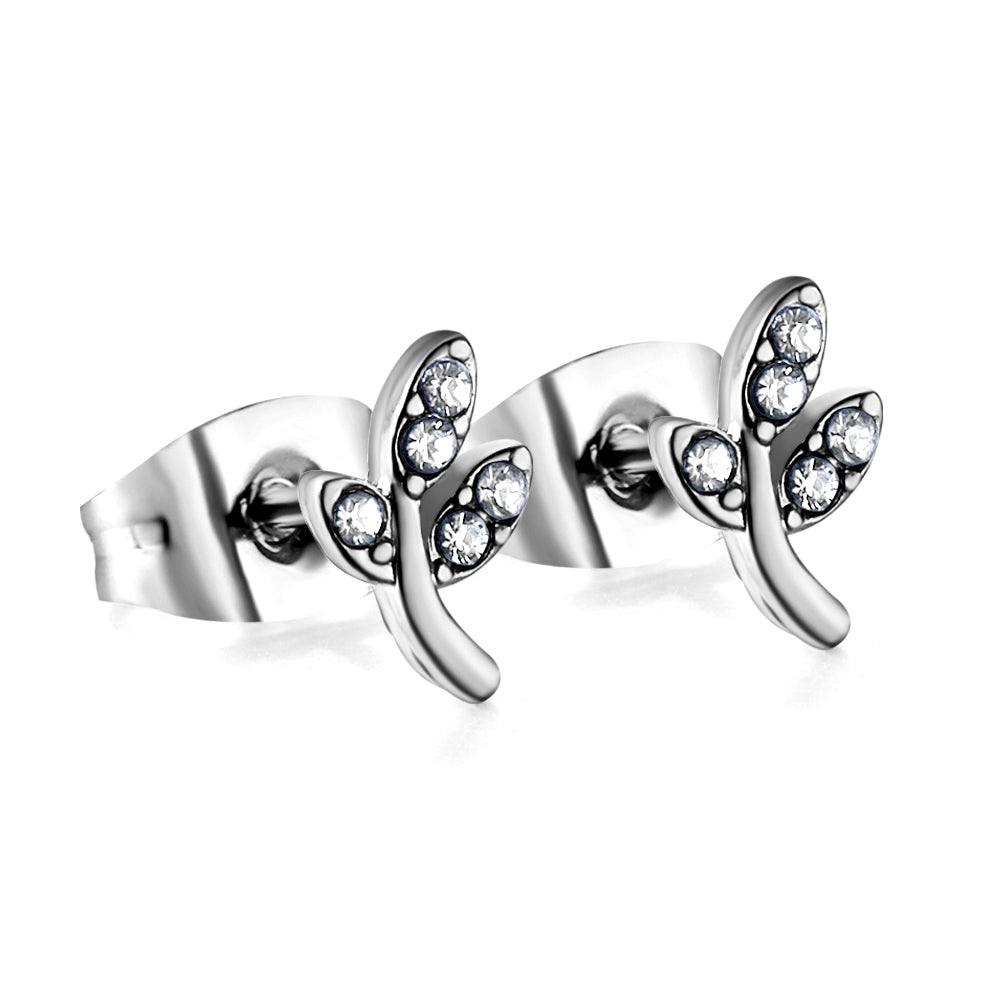 Wholesale 18K Gold Diamond Leaf Earrings Nature Design