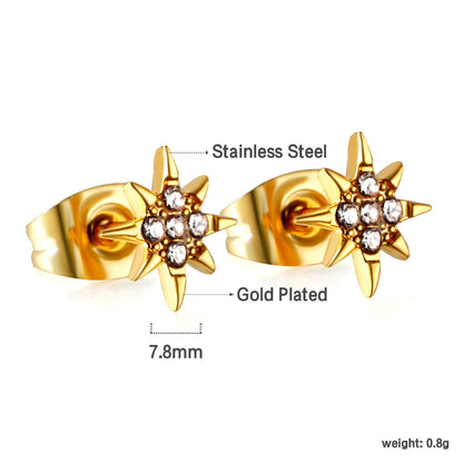 Wholesale 18K Gold Full Stone Leaf Earrings Luxurious Design