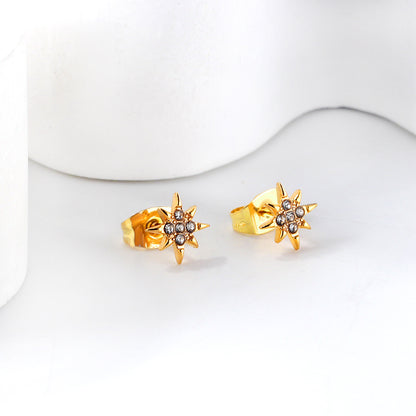 Wholesale 18K Gold Full Stone Leaf Earrings Luxurious Design