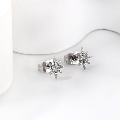 Wholesale 18K Gold Full Stone Leaf Earrings Luxurious Design