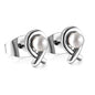 Wholesale Stainless Steel Fish Cut Earrings with White Pearls