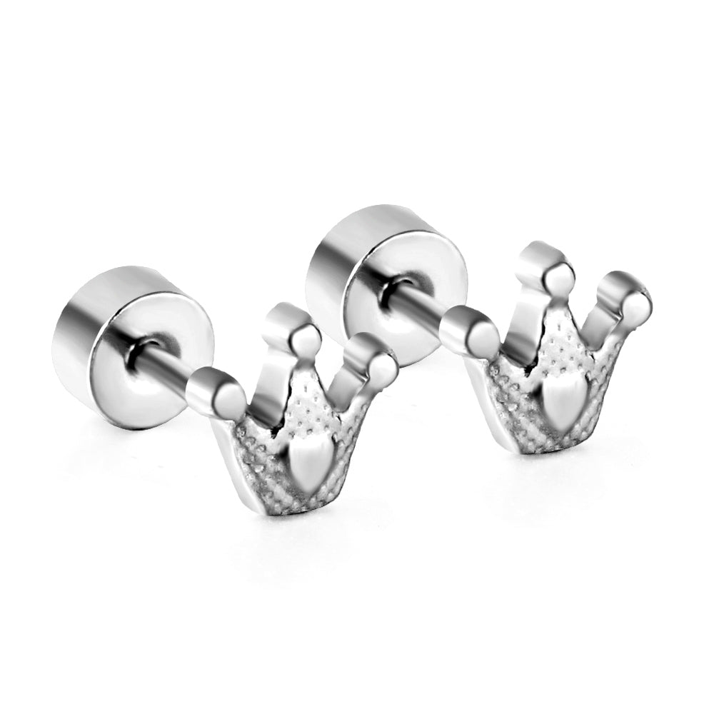 Wholesale 18K Gold Crown Stud Earrings Exquisite Craftsmanship