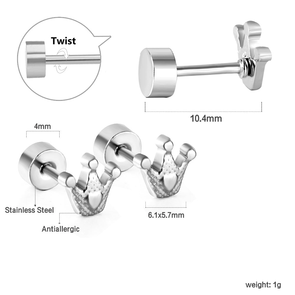 Wholesale 18K Gold Crown Stud Earrings Exquisite Craftsmanship