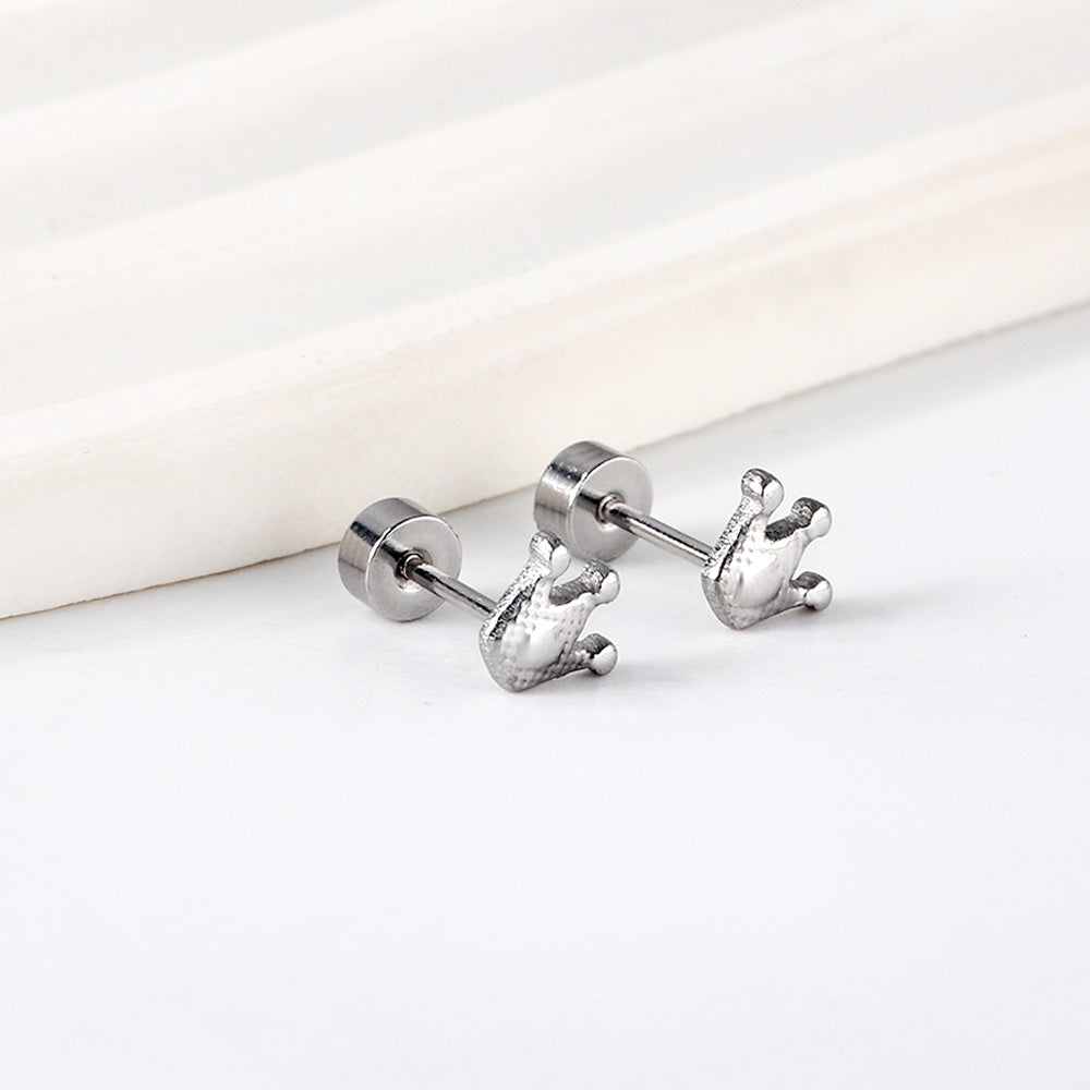 Wholesale 18K Gold Crown Stud Earrings Exquisite Craftsmanship