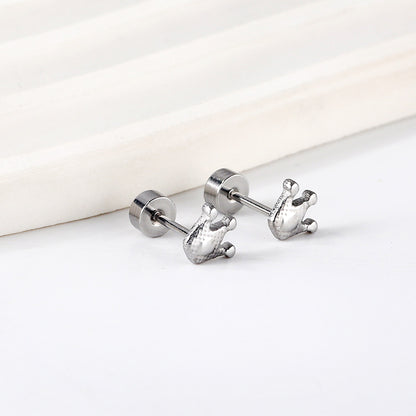 Wholesale 18K Gold Crown Stud Earrings Exquisite Craftsmanship
