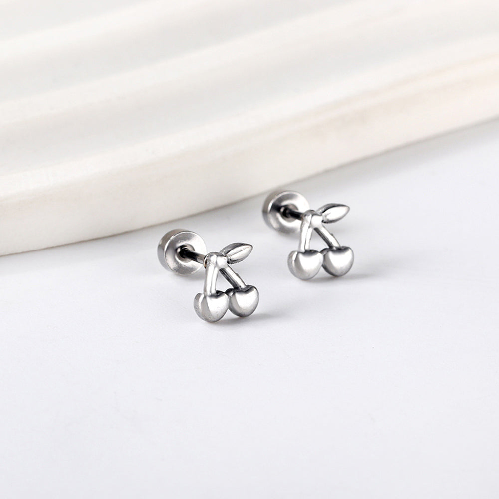 Wholesale 18K Gold Cherry Stud Earrings Sweet Design