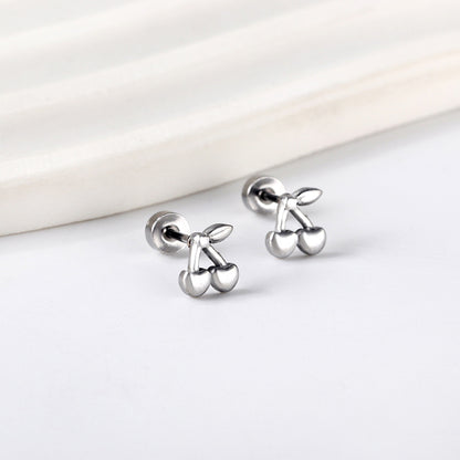 Wholesale 18K Gold Cherry Stud Earrings Sweet Design