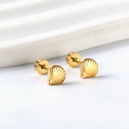 Wholesale 18K Gold Shell Stud Earrings Simple Elegance