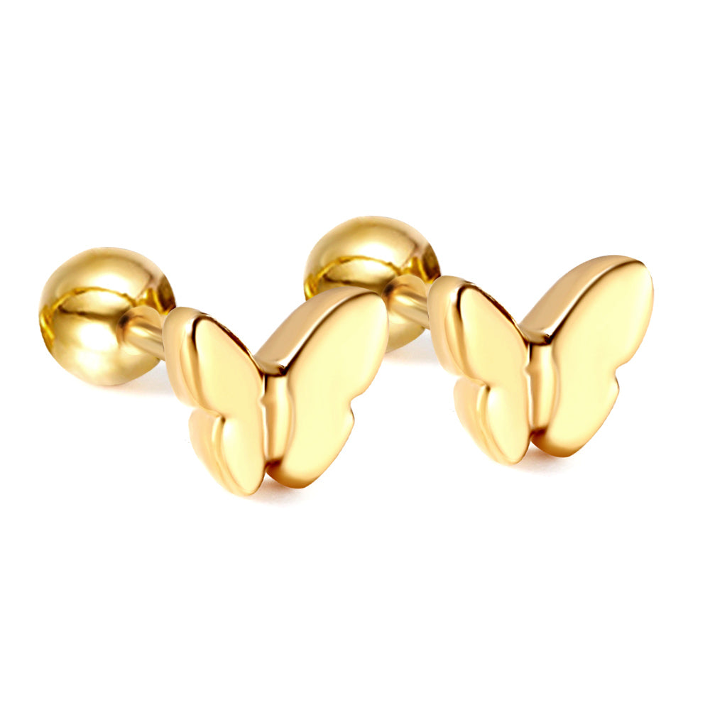 Wholesale 18K Gold Butterfly Stud Earrings Graceful Design
