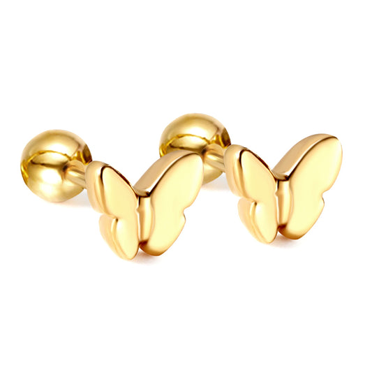 Wholesale 18K Gold Butterfly Stud Earrings Graceful Design