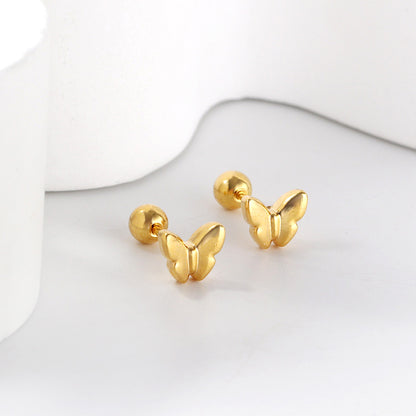 Wholesale 18K Gold Butterfly Stud Earrings Graceful Design