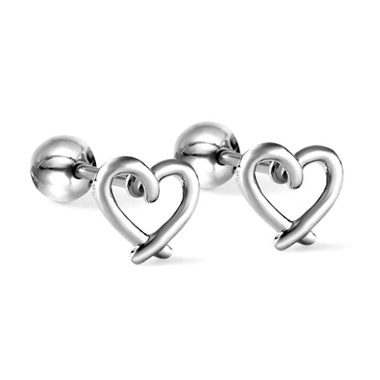 Wholesale 18K Gold Heart Hollow Stud Earrings Elegant Style