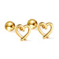 Wholesale 18K Gold Heart Hollow Stud Earrings Elegant Style