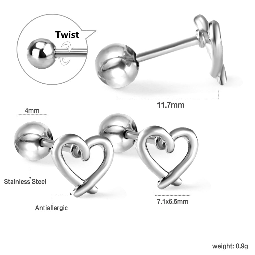Wholesale 18K Gold Heart Hollow Stud Earrings Elegant Style