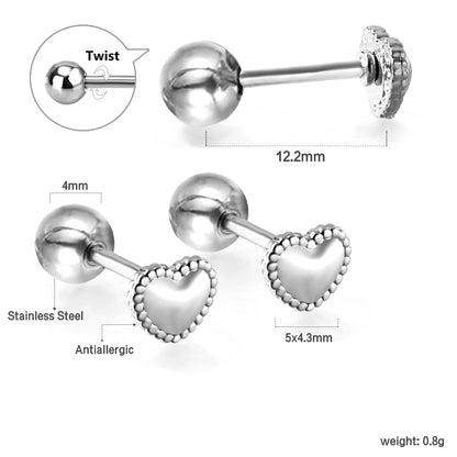 Wholesale 18K Gold Heart Pattern Stud Earrings Romantic Design