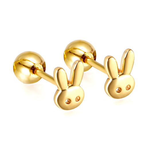 Wholesale 18K Gold Rabbit Stud Earrings Adorable Design