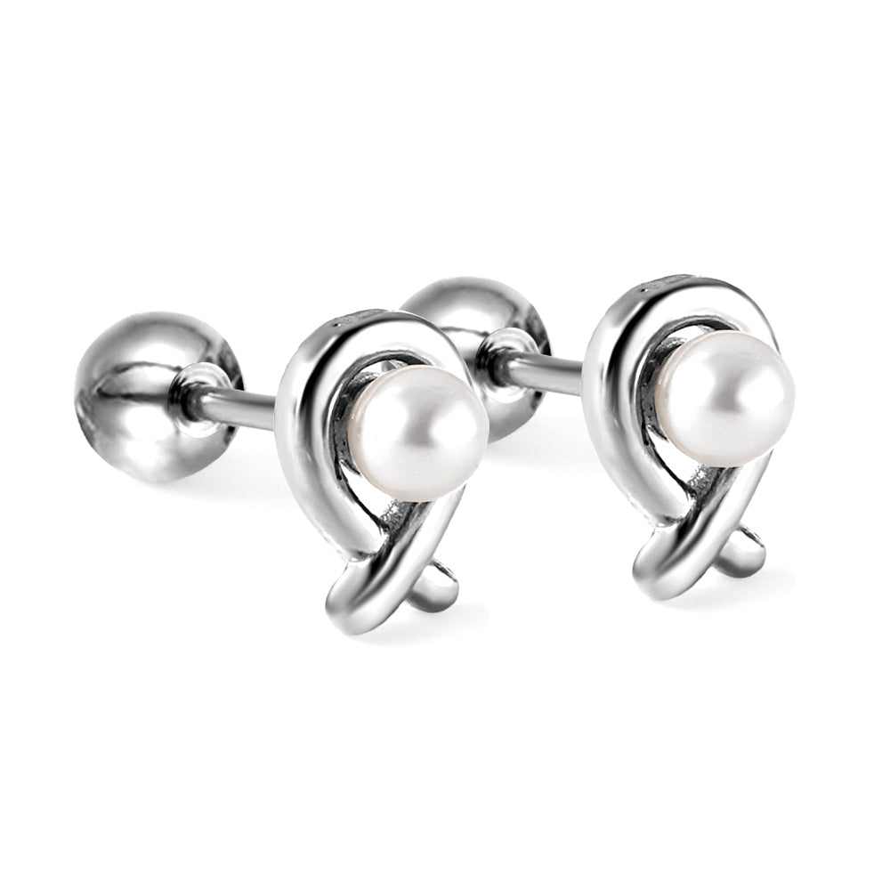 Wholesale 18K Gold Pearl Stud Earrings Elegant Gentle
