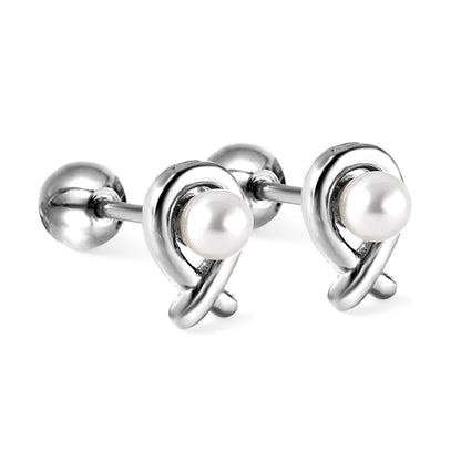 Wholesale 18K Gold Pearl Stud Earrings Elegant Gentle