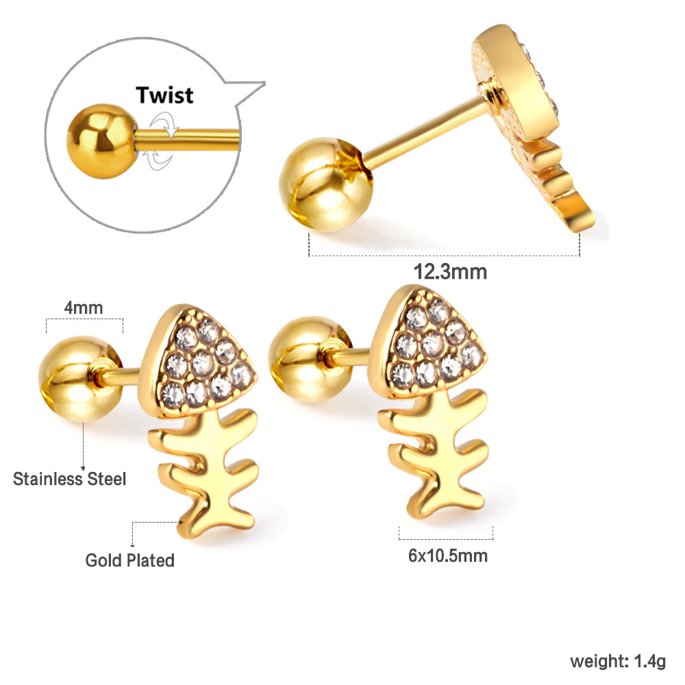 Wholesale 18K Gold Star Symbol Stud Earrings Glamorous Style