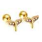 Wholesale 18K Gold Fish Tail Stud Earrings Graceful Charm