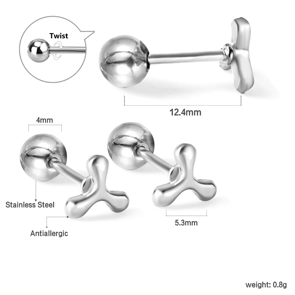 Wholesale 18K Gold Fork Shaped Stud Earrings Unique Style