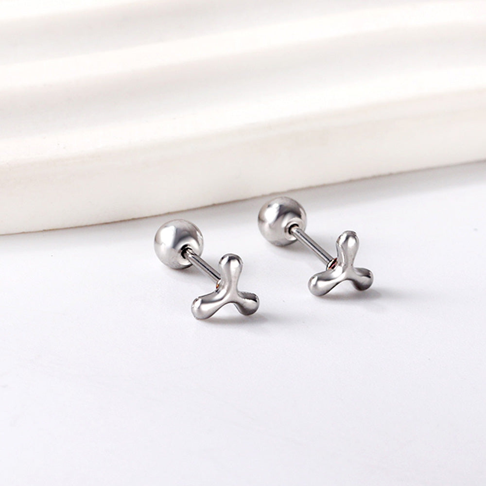 Wholesale 18K Gold Fork Shaped Stud Earrings Unique Style
