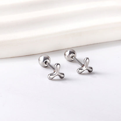 Wholesale 18K Gold Fork Shaped Stud Earrings Unique Style