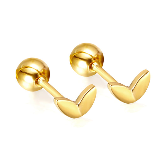 Wholesale 18K Gold Leaf Stud Earrings Natural Design