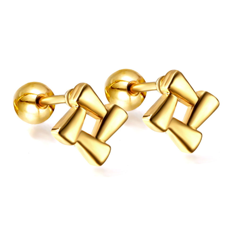Wholesale 18K Gold Geometric Stud Earrings Modern Chic