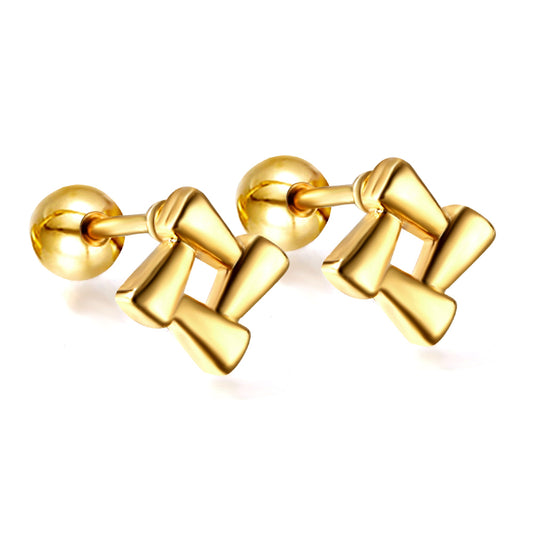 Wholesale 18K Gold Geometric Stud Earrings Modern Chic