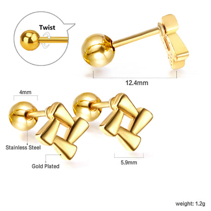 Wholesale 18K Gold Geometric Stud Earrings Modern Chic