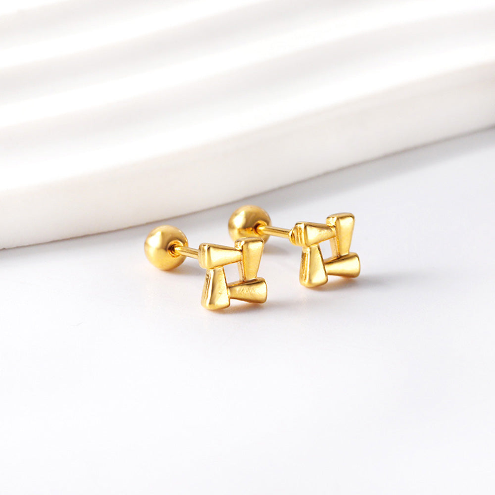 Wholesale 18K Gold Geometric Stud Earrings Modern Chic