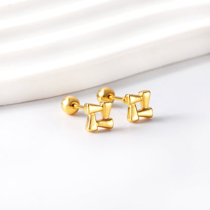 Wholesale 18K Gold Geometric Stud Earrings Modern Chic