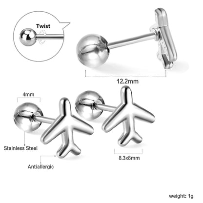 Wholesale 18K Gold Airplane Stud Earrings Modern Chic
