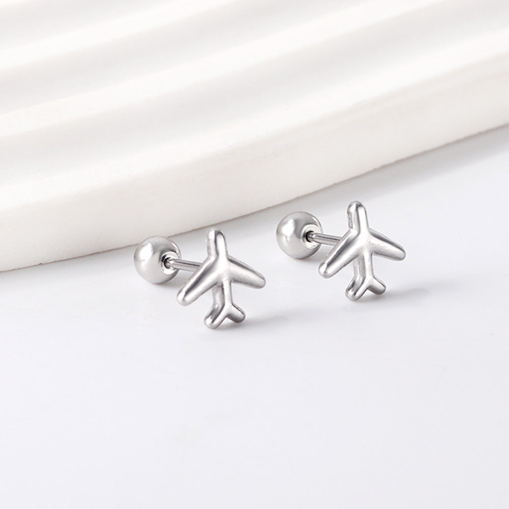 Wholesale 18K Gold Airplane Stud Earrings Modern Chic