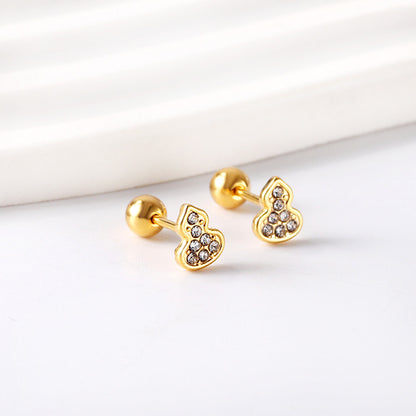 Wholesale 18K Gold Gourd Stud Earrings Elegant Design