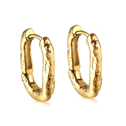 Wholesale Gold Textured Square Hoop Earrings for Jewelry Vendors Unique Design