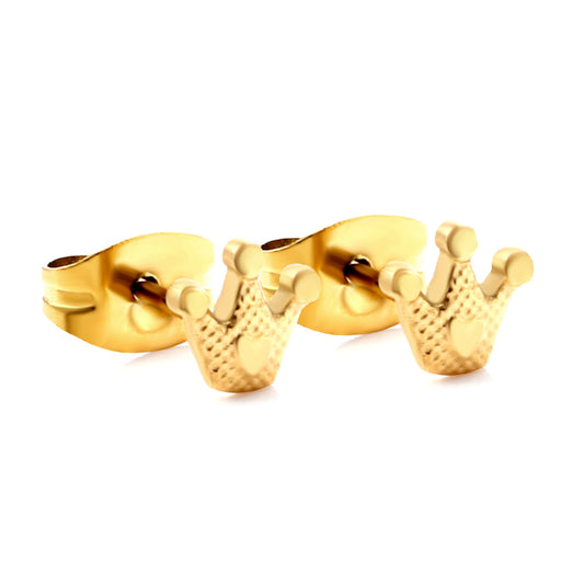 Wholesale 18K Gold Crown Earrings Royal Design