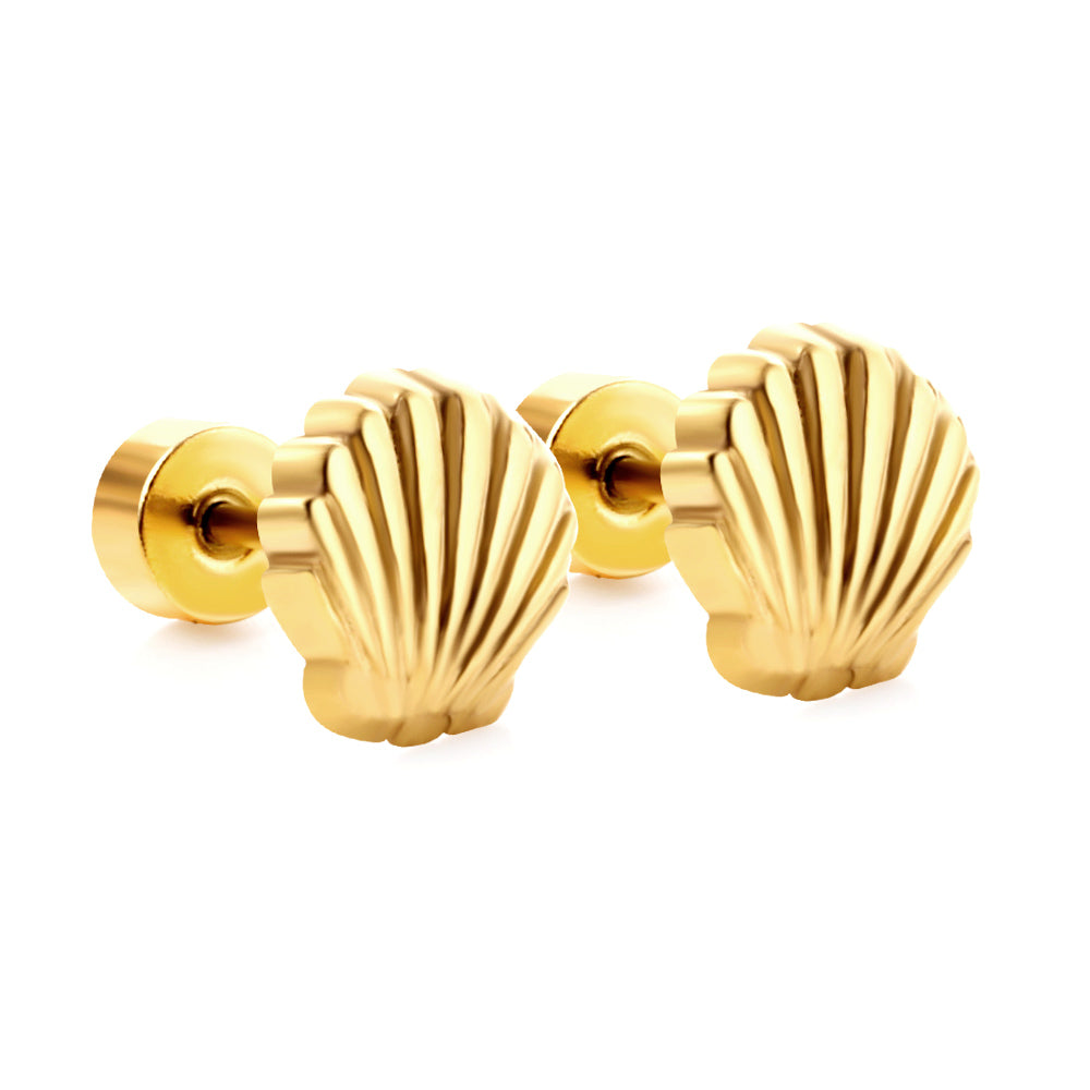 Wholesale Golden Shell Stud Earrings for Merchants
