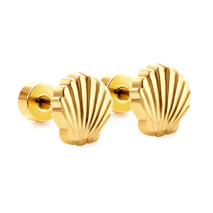 Wholesale Golden Shell Stud Earrings for Merchants