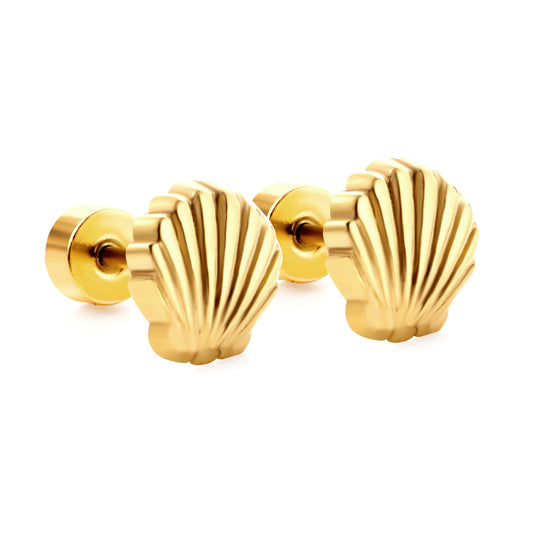Wholesale Golden Shell Stud Earrings for Merchants
